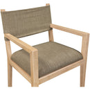  Meridian Avon Brown Linen Textured Performance Fabric Upholstered Dining Arm Chair IMAGE 5