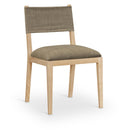  Meridian Avon Brown Linen Textured Performance Fabric Upholstered Dining Side Chair IMAGE 1