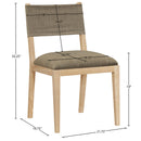  Meridian Avon Brown Linen Textured Performance Fabric Upholstered Dining Side Chair IMAGE 8