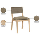  Meridian Avon Brown Linen Textured Performance Fabric Upholstered Dining Side Chair IMAGE 9