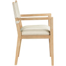  Meridian Avon Cream Linen Textured Performance Fabric Upholstered Dining Arm Chair IMAGE 2