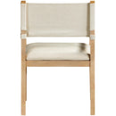  Meridian Avon Cream Linen Textured Performance Fabric Upholstered Dining Arm Chair IMAGE 3