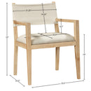  Meridian Avon Cream Linen Textured Performance Fabric Upholstered Dining Arm Chair IMAGE 7