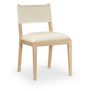  Meridian Avon Cream Linen Textured Performance Fabric Upholstered Dining Side Chair IMAGE 1