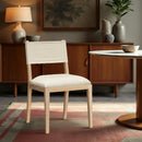  Meridian Avon Cream Linen Textured Performance Fabric Upholstered Dining Side Chair IMAGE 2