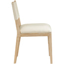  Meridian Avon Cream Linen Textured Performance Fabric Upholstered Dining Side Chair IMAGE 3