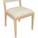  Meridian Avon Cream Linen Textured Performance Fabric Upholstered Dining Side Chair IMAGE 6