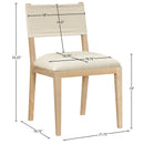  Meridian Avon Cream Linen Textured Performance Fabric Upholstered Dining Side Chair IMAGE 8