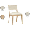  Meridian Avon Cream Linen Textured Performance Fabric Upholstered Dining Side Chair IMAGE 9