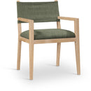  Meridian Avon Olive Linen Textured Performance Fabric Upholstered Dining Arm Chair IMAGE 1