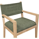  Meridian Avon Olive Linen Textured Performance Fabric Upholstered Dining Arm Chair IMAGE 4