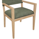  Meridian Avon Olive Linen Textured Performance Fabric Upholstered Dining Arm Chair IMAGE 5