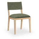  Meridian Avon Olive Linen Textured Performance Fabric Upholstered Dining Side Chair IMAGE 1