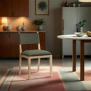  Meridian Avon Olive Linen Textured Performance Fabric Upholstered Dining Side Chair IMAGE 2