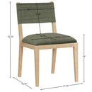  Meridian Avon Olive Linen Textured Performance Fabric Upholstered Dining Side Chair IMAGE 8