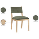  Meridian Avon Olive Linen Textured Performance Fabric Upholstered Dining Side Chair IMAGE 9
