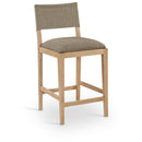  Meridian Avon Brown Linen Textured Performance Fabric Upholstered Counter Stool IMAGE 1