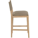  Meridian Avon Brown Linen Textured Performance Fabric Upholstered Counter Stool IMAGE 3