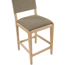  Meridian Avon Brown Linen Textured Performance Fabric Upholstered Counter Stool IMAGE 6