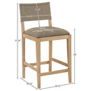  Meridian Avon Brown Linen Textured Performance Fabric Upholstered Counter Stool IMAGE 8