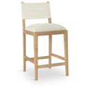  Meridian Avon Cream Linen Textured Performance Fabric Upholstered Counter Stool IMAGE 1