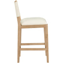  Meridian Avon Cream Linen Textured Performance Fabric Upholstered Counter Stool IMAGE 3