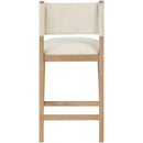  Meridian Avon Cream Linen Textured Performance Fabric Upholstered Counter Stool IMAGE 4