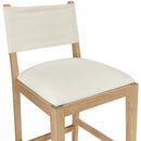  Meridian Avon Cream Linen Textured Performance Fabric Upholstered Counter Stool IMAGE 5