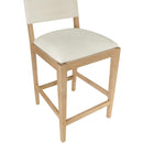  Meridian Avon Cream Linen Textured Performance Fabric Upholstered Counter Stool IMAGE 6