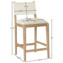  Meridian Avon Cream Linen Textured Performance Fabric Upholstered Counter Stool IMAGE 8