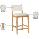  Meridian Avon Cream Linen Textured Performance Fabric Upholstered Counter Stool IMAGE 9