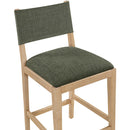  Meridian Avon Olive Linen Textured Performance Fabric Upholstered Counter Stool IMAGE 5
