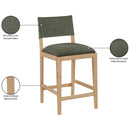  Meridian Avon Olive Linen Textured Performance Fabric Upholstered Counter Stool IMAGE 9