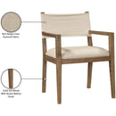  Meridian Avon Beige Linen Textured Performance Fabric Upholstered Dining Arm Chair IMAGE 10