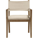  Meridian Avon Beige Linen Textured Performance Fabric Upholstered Dining Arm Chair IMAGE 3