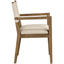  Meridian Avon Beige Linen Textured Performance Fabric Upholstered Dining Arm Chair IMAGE 4