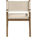  Meridian Avon Beige Linen Textured Performance Fabric Upholstered Dining Arm Chair IMAGE 5