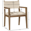  Meridian Avon Beige Linen Textured Performance Fabric Upholstered Dining Arm Chair IMAGE 9