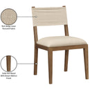  Meridian Avon Beige Linen Textured Performance Fabric Upholstered Dining Side Chair IMAGE 10
