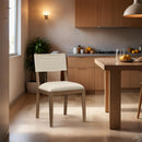  Meridian Avon Beige Linen Textured Performance Fabric Upholstered Dining Side Chair IMAGE 2