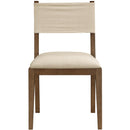  Meridian Avon Beige Linen Textured Performance Fabric Upholstered Dining Side Chair IMAGE 3