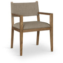  Meridian Avon Brown Linen Textured Performance Fabric Upholstered Dining Arm Chair IMAGE 1