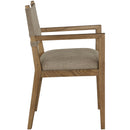  Meridian Avon Brown Linen Textured Performance Fabric Upholstered Dining Arm Chair IMAGE 4