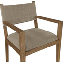  Meridian Avon Brown Linen Textured Performance Fabric Upholstered Dining Arm Chair IMAGE 6