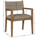  Meridian Avon Brown Linen Textured Performance Fabric Upholstered Dining Arm Chair IMAGE 9