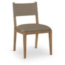 Meridian Avon Brown Linen Textured Performance Fabric Upholstered Dining Side Chair IMAGE 1