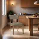  Meridian Avon Brown Linen Textured Performance Fabric Upholstered Dining Side Chair IMAGE 2