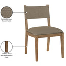  Meridian Avon Brown Linen Textured Performance Fabric Upholstered Dining Side Chair IMAGE 6