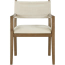  Meridian Avon Cream Linen Textured Performance Fabric Upholstered Dining Arm Chair IMAGE 3