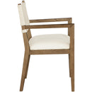  Meridian Avon Cream Linen Textured Performance Fabric Upholstered Dining Arm Chair IMAGE 4